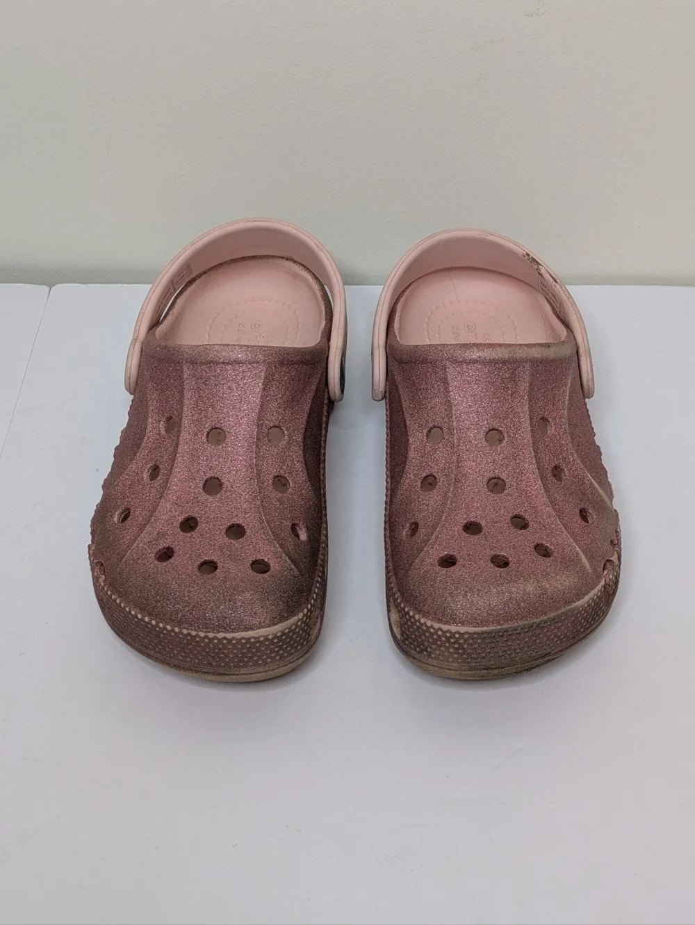 Crocs Pink Sparkles Water Shoe Sandal 13T